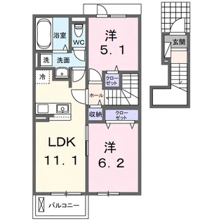 フルール・ド・リス Ⅱ【2階】の間取り