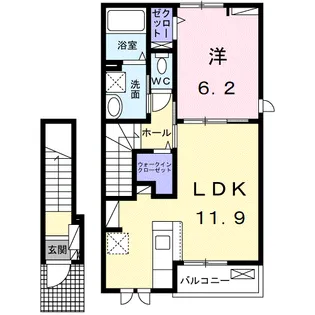 フルール・ド・リス Ⅰ【2階】の間取り