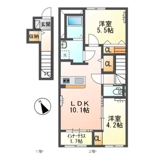 仮)スターテラスⅡ千駄塚【2階】の間取り