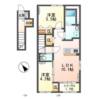 仮)スターテラスⅡ千駄塚【2階】の間取り
