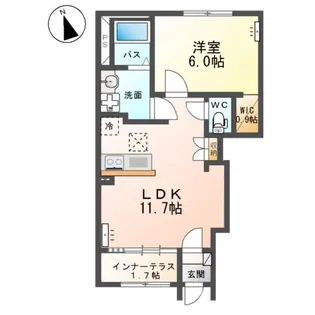(仮)東牛谷アパートⅡ【1階】の間取り