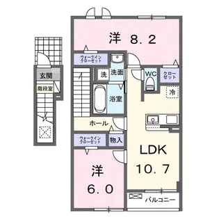 大山ニューライズ Ⅰ【2階】の間取り
