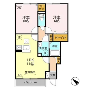 サンファースト A【1階】の間取り