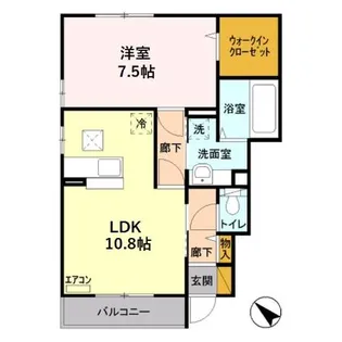 ハート・レイ彩佳 A【1階】の間取り