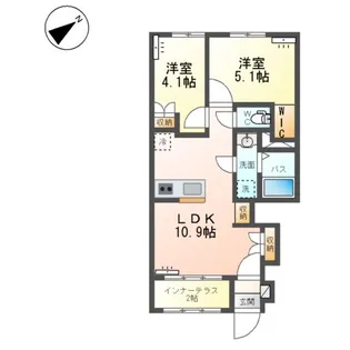 ラルーナA【1階】の間取り