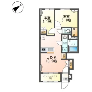 ラルーナA【1階】の間取り