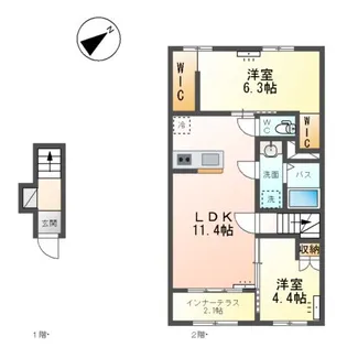 ラルーナA【2階】の間取り