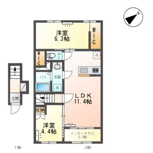 ラルーナA【2階】の間取り