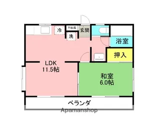 カーサ長谷町【203号室】の間取り