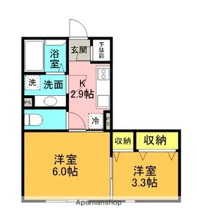 VISION VILLAGEⅡ【301号室】の間取り