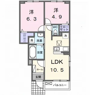 上辺見アパート【1階】の間取り