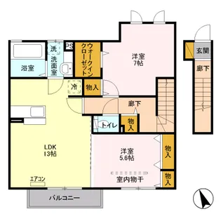 モン ビラージュ A【202号室】の間取り