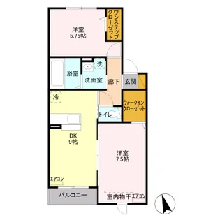 コートヤード KOBUS Ⅱ【2階】の間取り