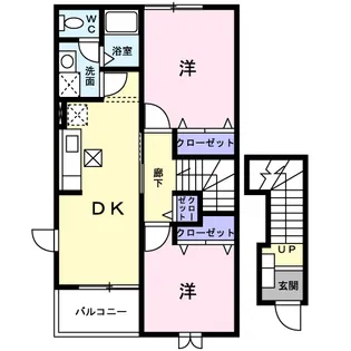 サンライトヒルズ弐番館【2階】の間取り