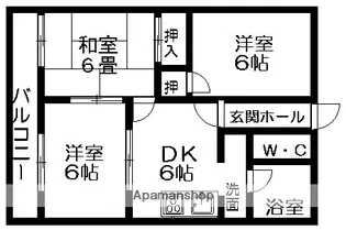 山中ハイツ【1階】の間取り