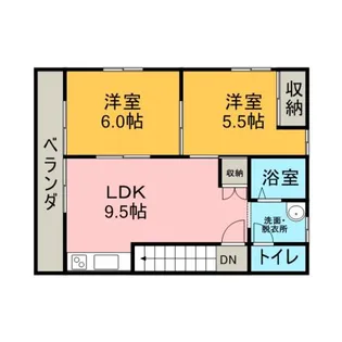 ヒルズKOGA B【201号室】の間取り