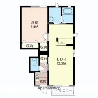 フラワーコート【101号室】の間取り