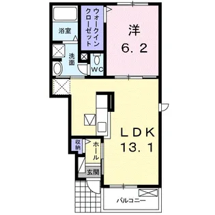 プレッソリヴァー【1階】の間取り