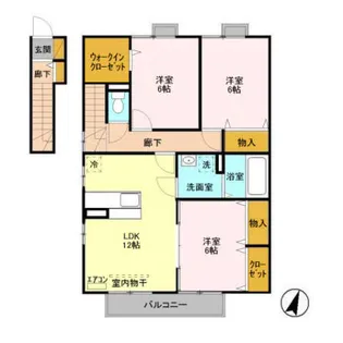 フェリア姫子【2階】の間取り