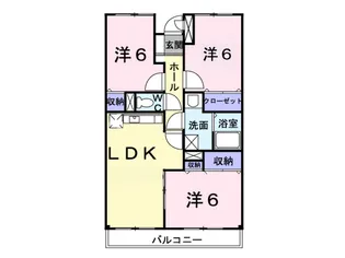 パレ・サンパティーク【3階】の間取り