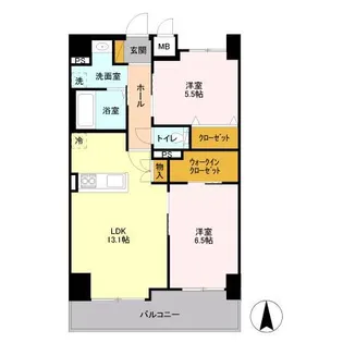 フロンティア・コンフォート研究学園【9階】の間取り