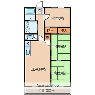 ハイツ戸頭【1階】の間取り