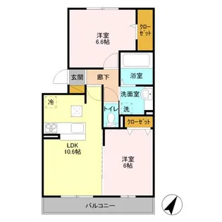 パークサイドコート【1階】の間取り