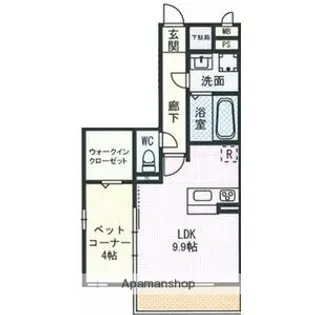 ソレイユ【101号室】の間取り