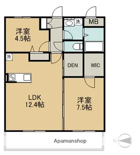 ラグゼナ千現【1階】の間取り