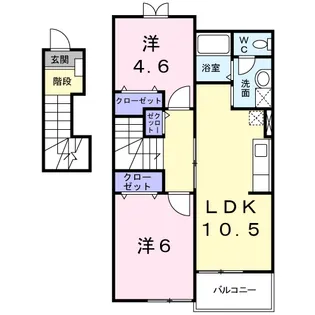 コモドカーサ旭台 Y【2階】の間取り