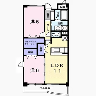 ラ・コモード【1階】の間取り
