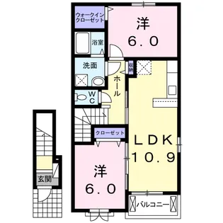 パレス ジェリカⅡーB【2階】の間取り