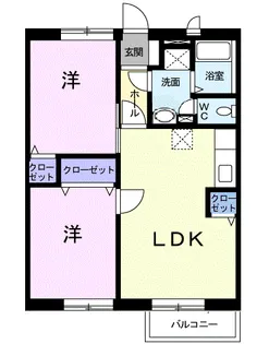ローズレジデンスⅠ【1階】の間取り