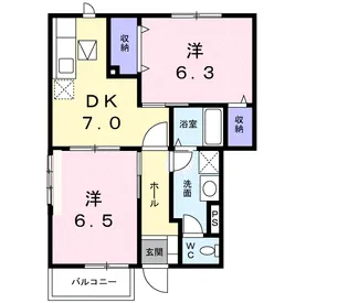 ベルフラワーD【1階】の間取り