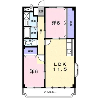 パームキャッスル【1階】の間取り