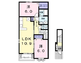 アイレジデンス Ⅰ番館【2階】の間取り