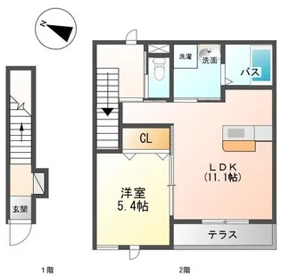 ブルームガーデンB【2階】の間取り