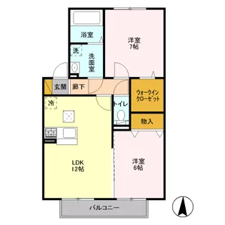 エクレールA・B・C・D B棟【1階】の間取り
