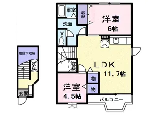 ベルフラワーF【2階】の間取り