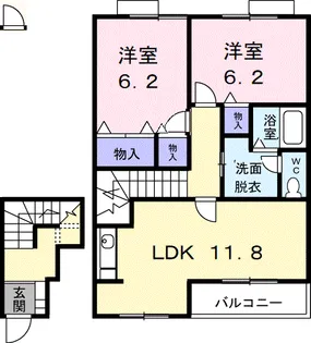レジデンスさくら台B【2階】の間取り