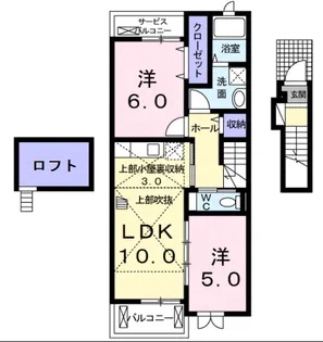 パーク サイド エイシュウ【2階】の間取り
