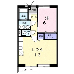 コーシンヒルズさわB【1階】の間取り