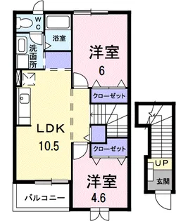 ヴィラ・アベニールC【2階】の間取り