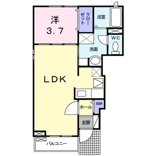 アドヴァンスA【1階】の間取り