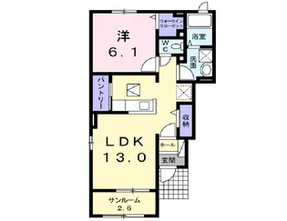 ベルアンジュ【1階】の間取り