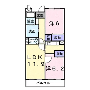 ブロッサム松山アネックスA【3階】の間取り