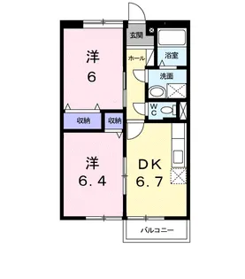 グランディール乙戸南【2階】の間取り