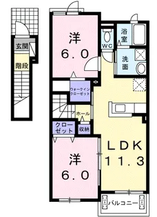レジデンスさくら台G【2階】の間取り