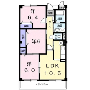 グランセレッソ壱番館【5階】の間取り
