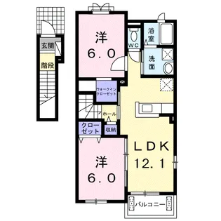 ユウアイグランデ みどりの南B【2階】の間取り
